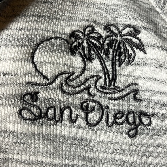 San Diego embroidered grey-and-white striped sweatshirt - Picture 2 of 6